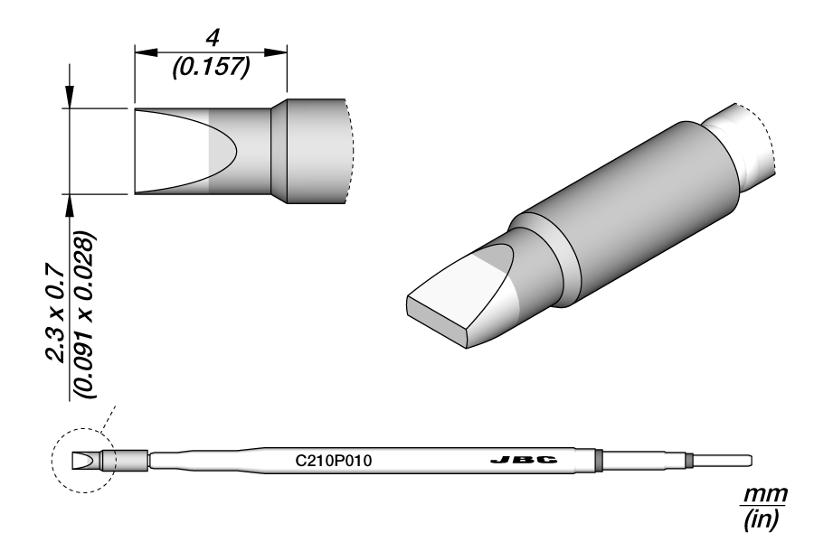 C210P010 - Chisel Cartridge 2.3 x 0.7